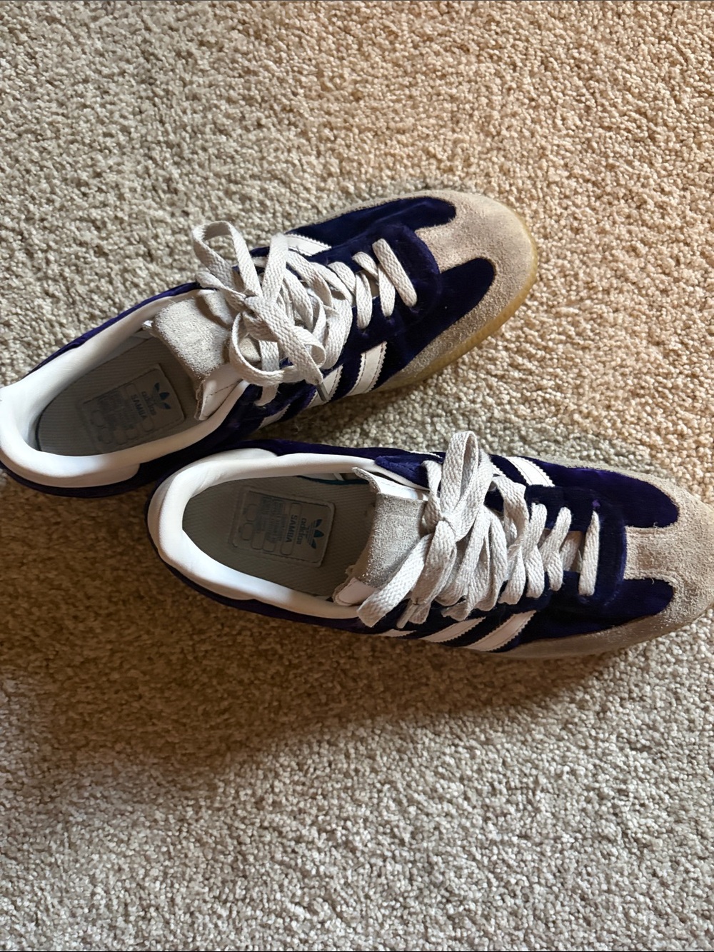 Vintage blue velvet sambas men’s 8.5